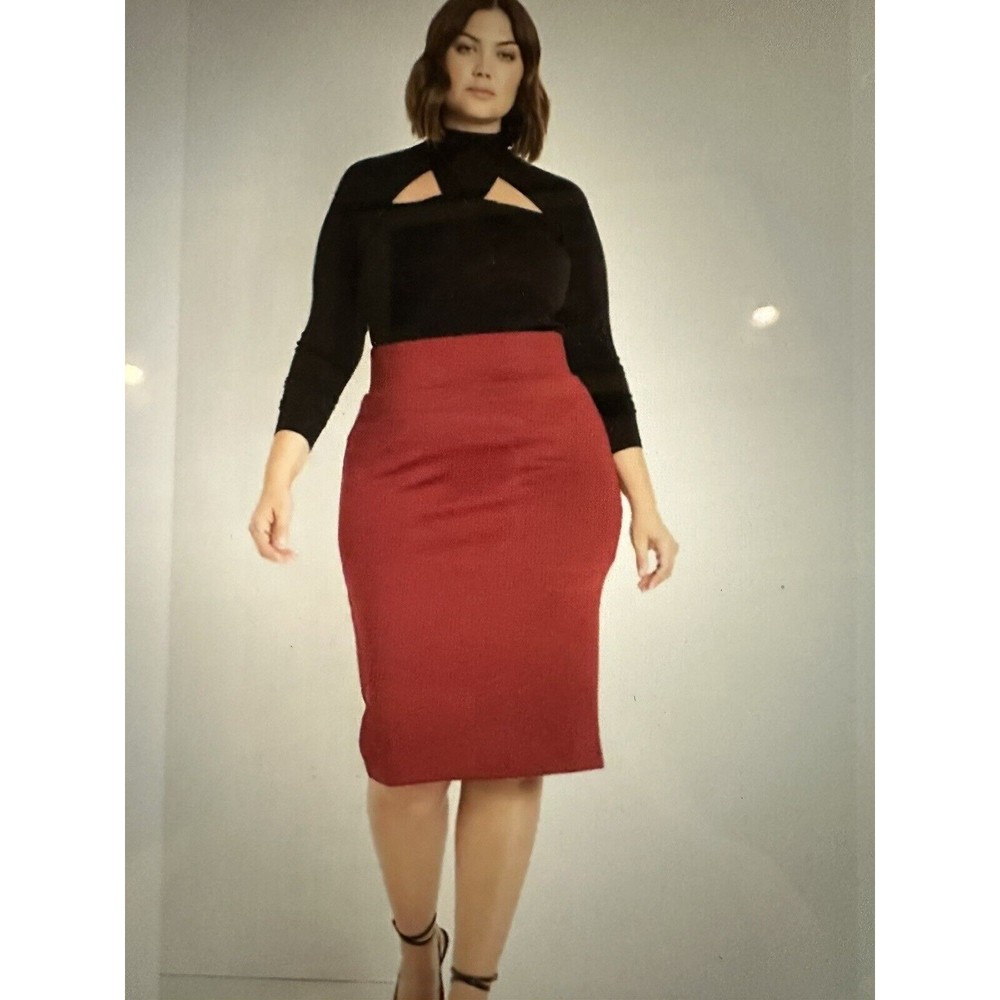 Eloquii Red Pencil Skirt - Picture 3 of 13